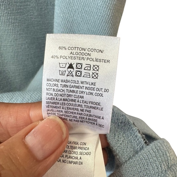 NEW Lucky Brand Casual Textured Crewneck T-Shirt Size L Light Blue Short Sleeve - Picture 5 of 7